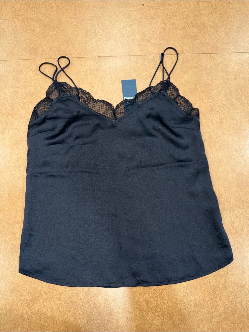 Abercrombie & Fitch Teddy Black Lace-Trim Slip Top • 100% Polyester • Size XS